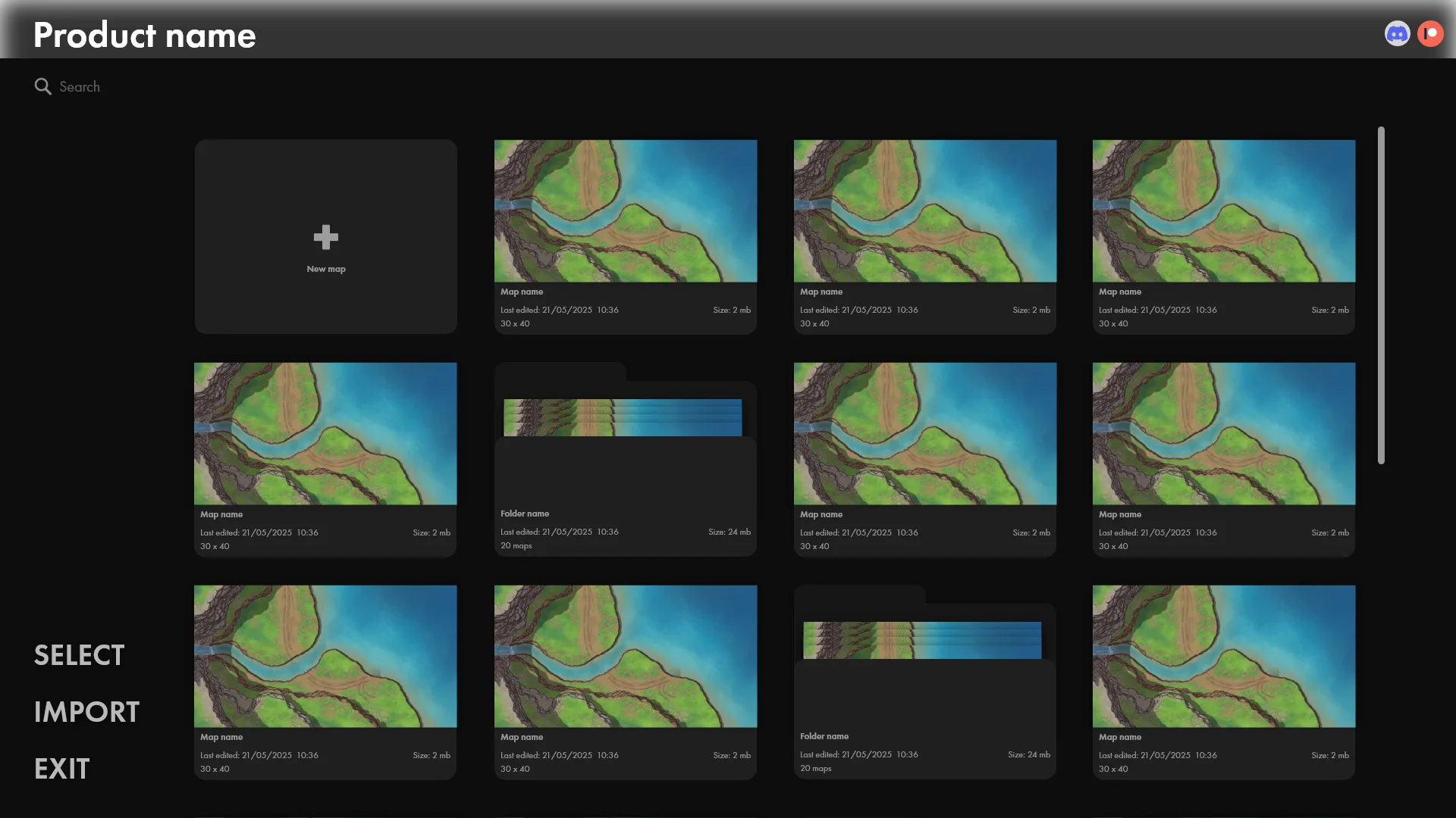 Nimblehold main menu UX