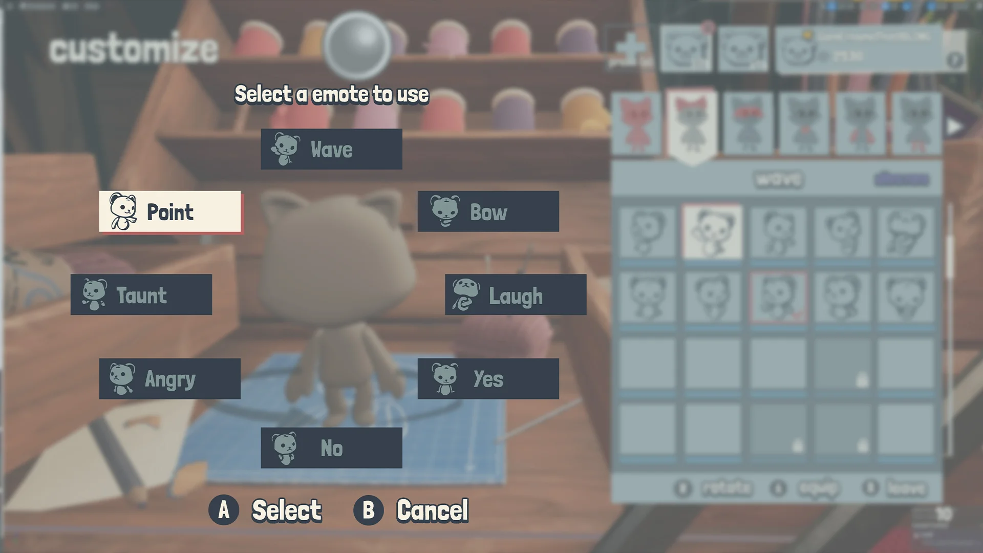 Playland emote wheel mockup