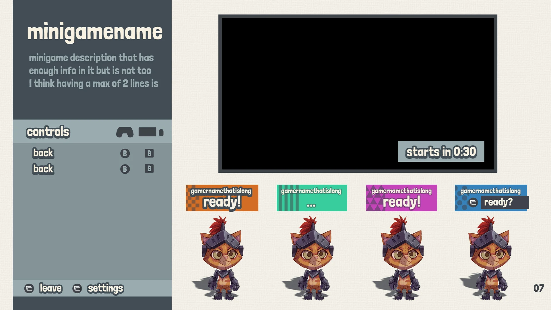 Playland minigame explenation mockup