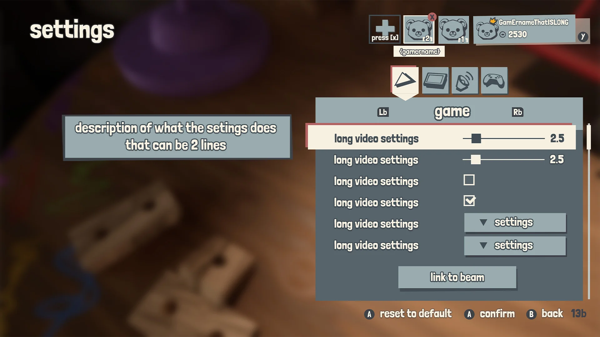 Playland settings mockup 13