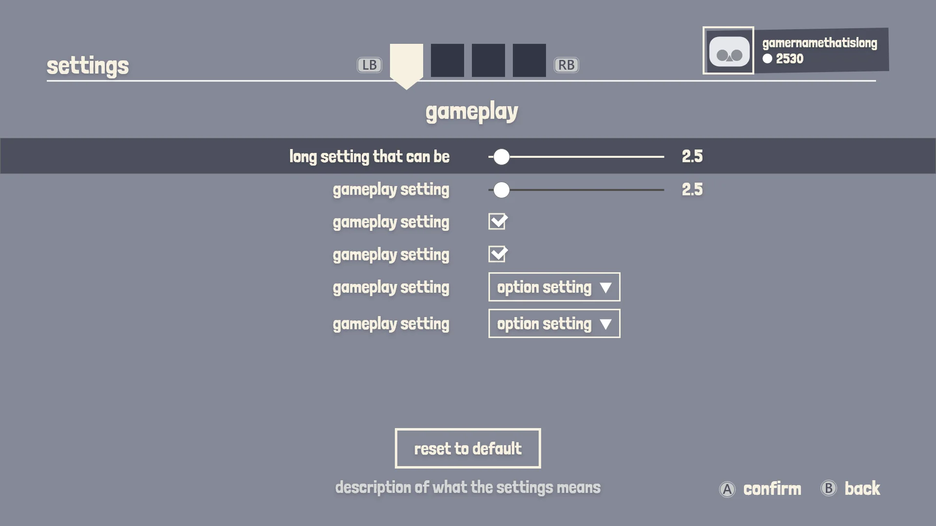Playland settings UX