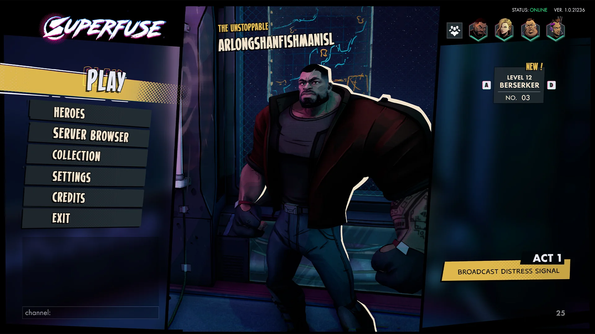 Superfuse main menu mockup 25